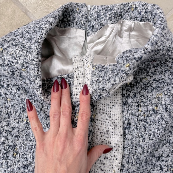 NWOT Very heavy grey tweed wool asymmetrical skirt - Picture 3 of 3